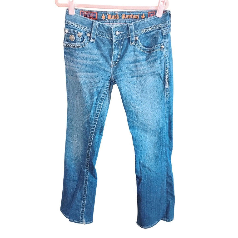 Rock Revival Celine Bootcut Embellished Jeans Size 30 Style#‎ RRJ814617AA